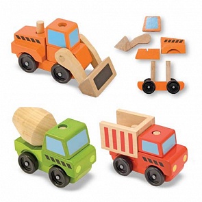 Конструктор - Строительный транспорт из серии Классические игрушки (Melissa&Doug, 3076_md) Конструктор - Строительный транспорт из серии Классические игрушки (Melissa&Doug, 3076_md)